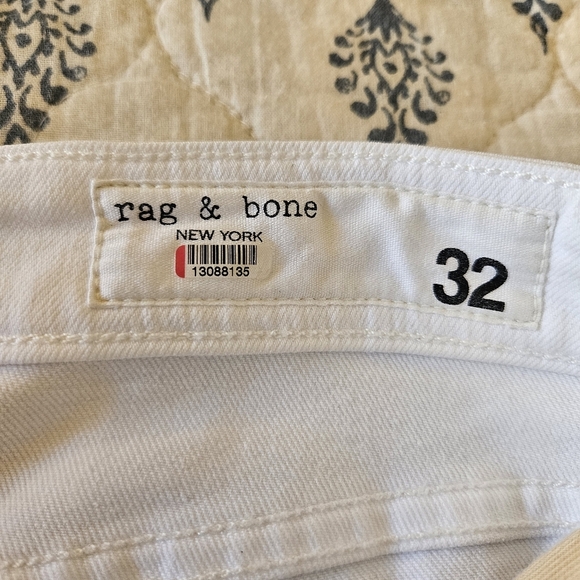 RAG & BONE Nina High-Rise Cigarette White Ankle Jeans Size 32 - Picture 10 of 12